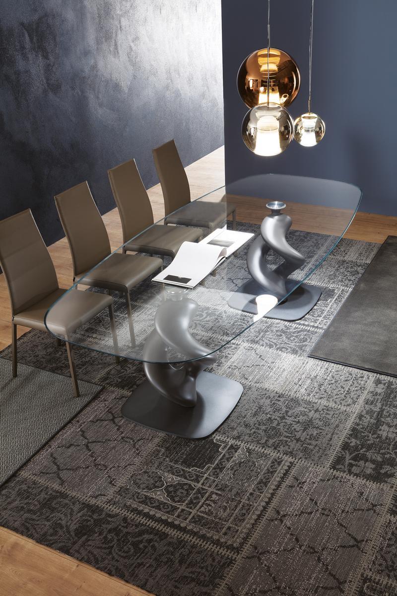 LIQUID BIG Oval glass table