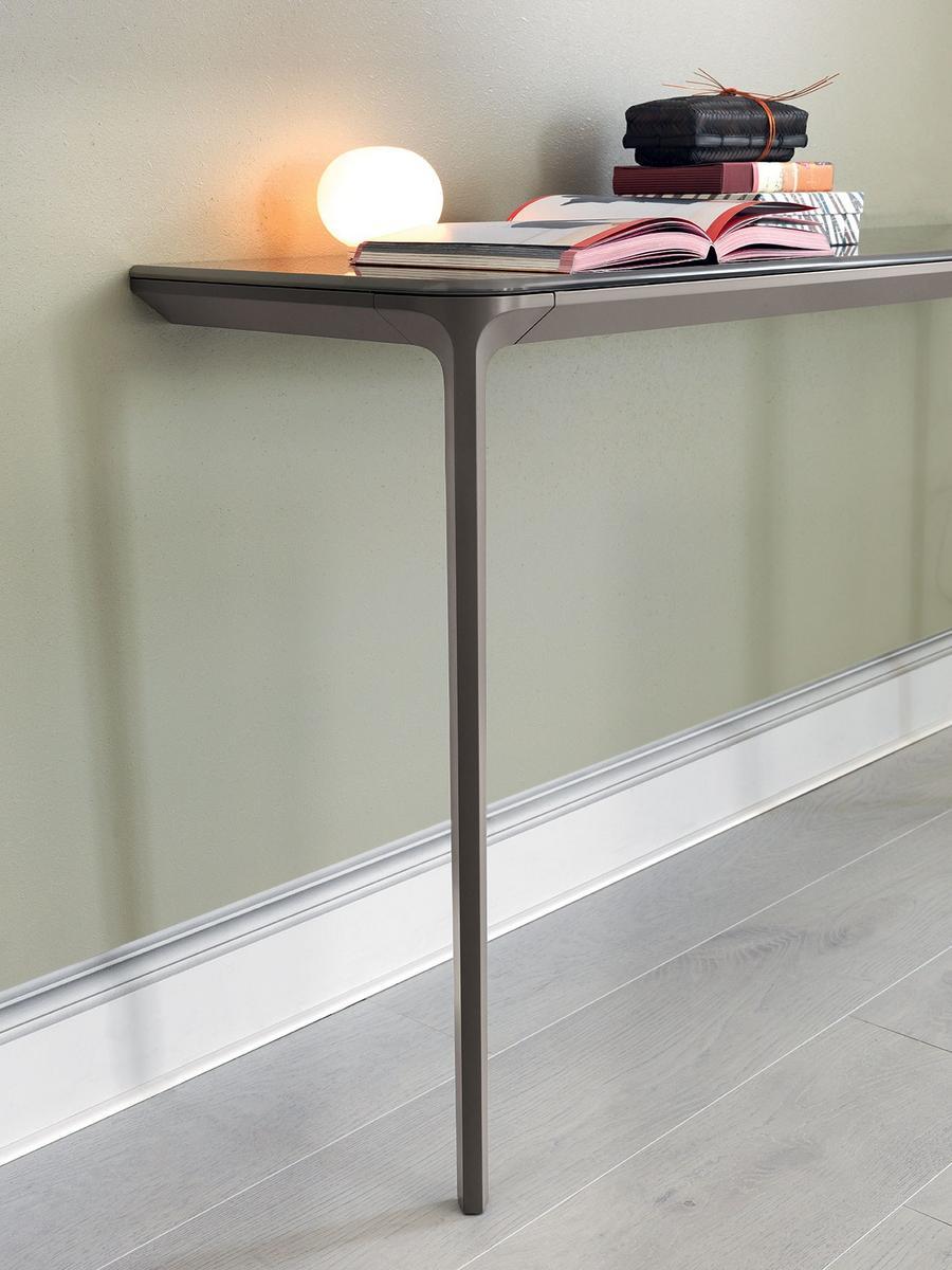 SLIM 2 LEGS Rectangular glass console table