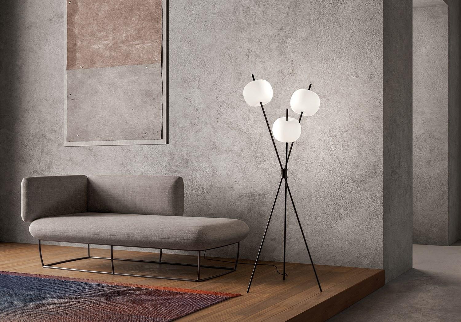KUSHI Opal glass floor lamp