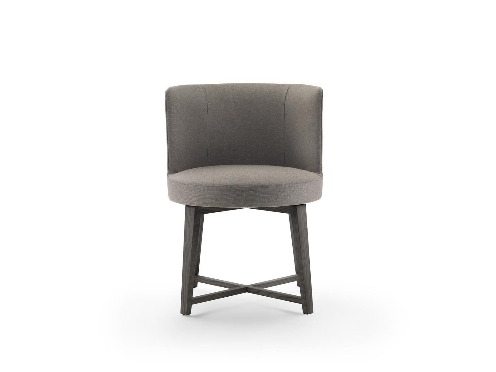 HERA Upholstered fabric chair with removable cover with armrests