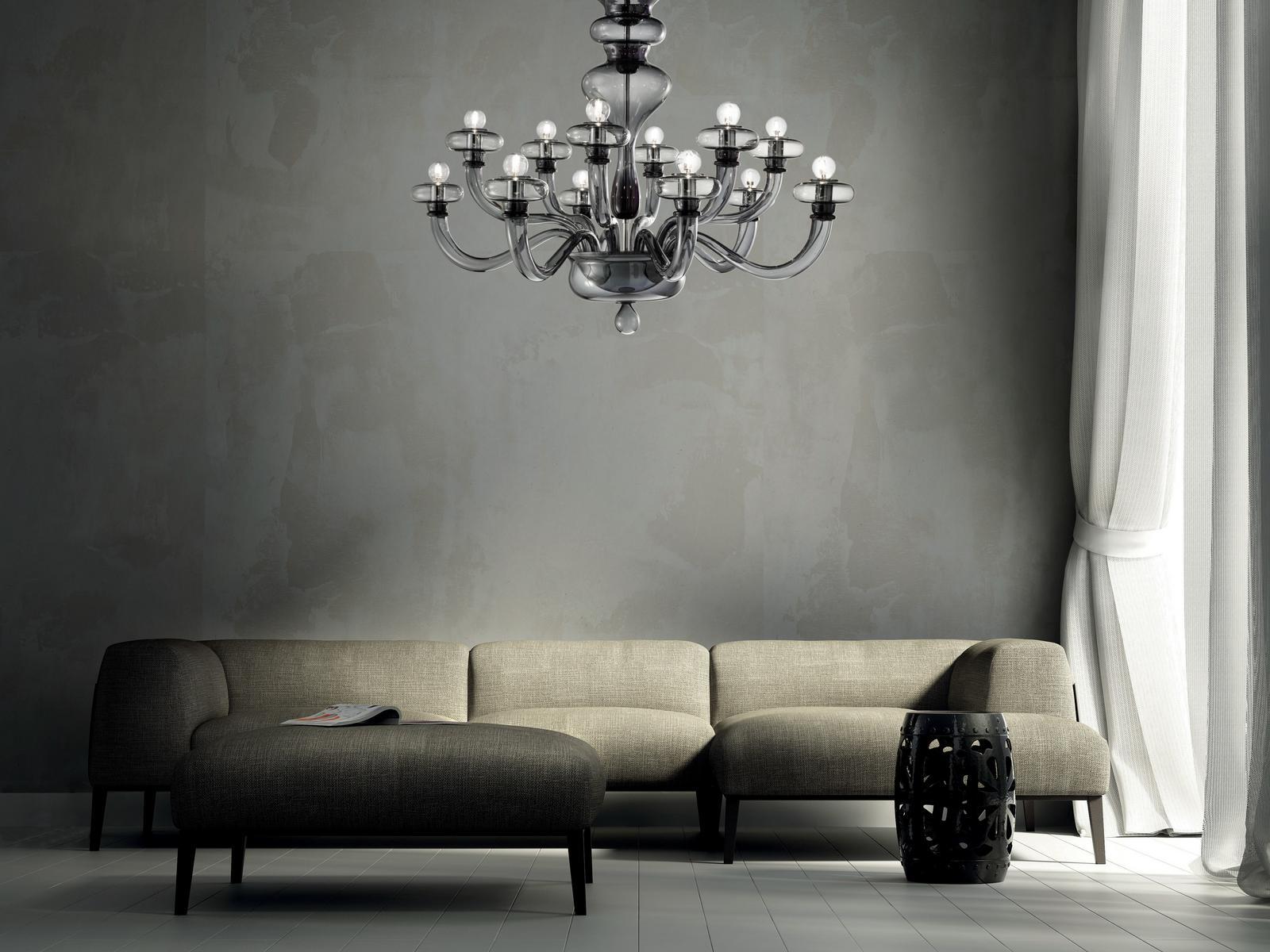 BOHEME L12 LED blown glass chandelier