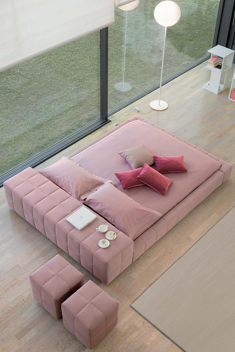 SQUARING Double bed with removable cover
