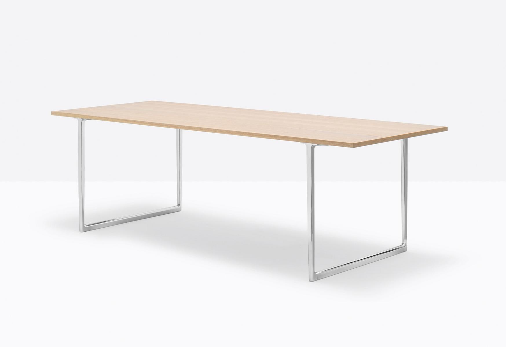 TOA DESK TOA240X90 Rectangular oak and aluminium table