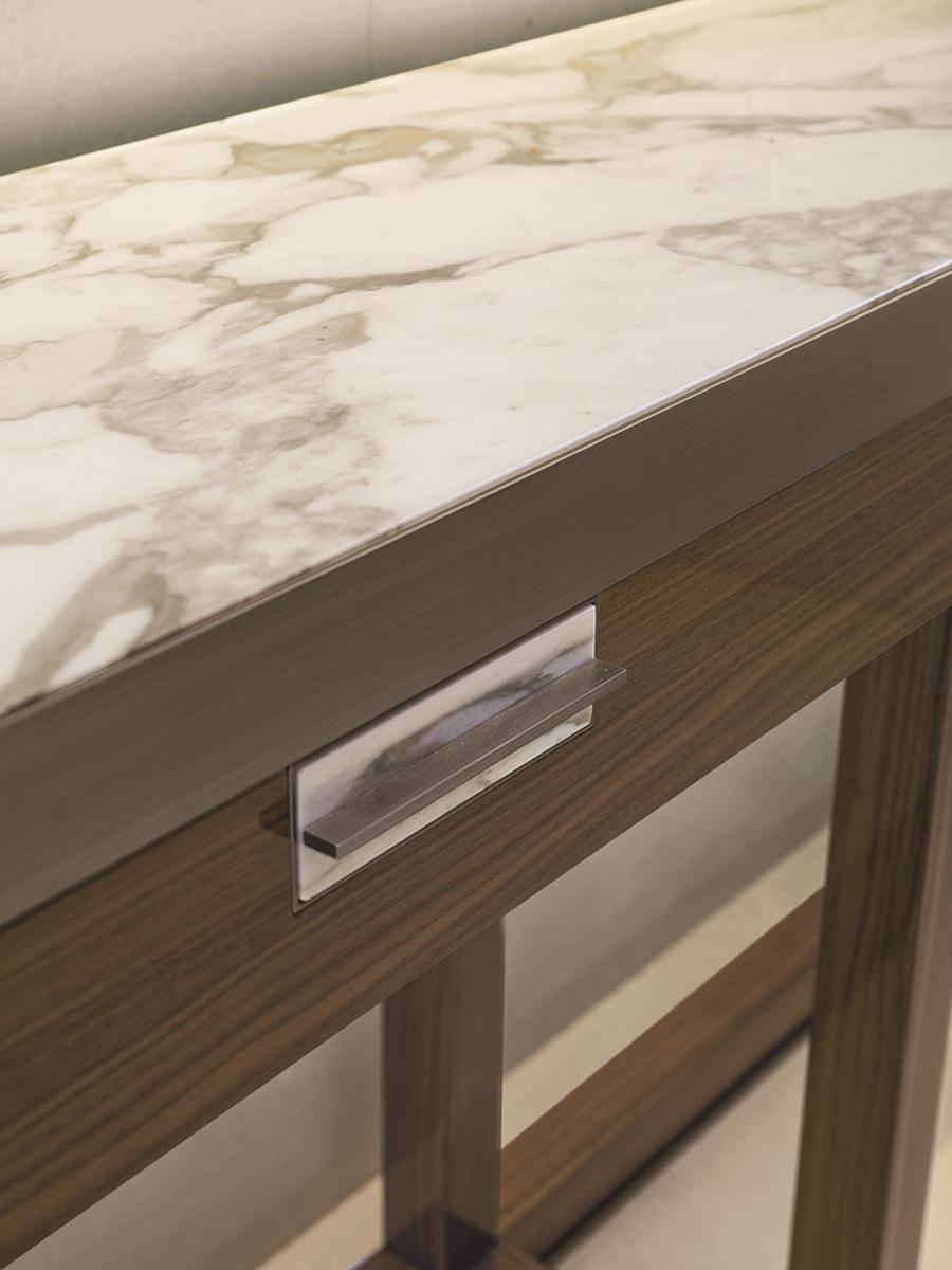 ORWELL Rectangular veneer console with drawers