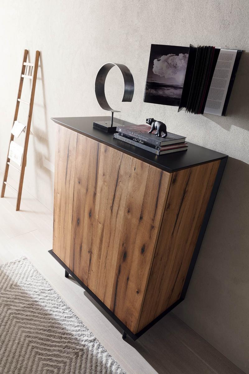 BRERA Wooden highboard with sliding doors