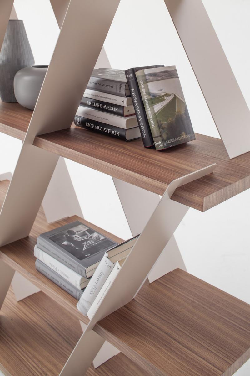 CASTLE Open freestanding double-sided wooden bookcase