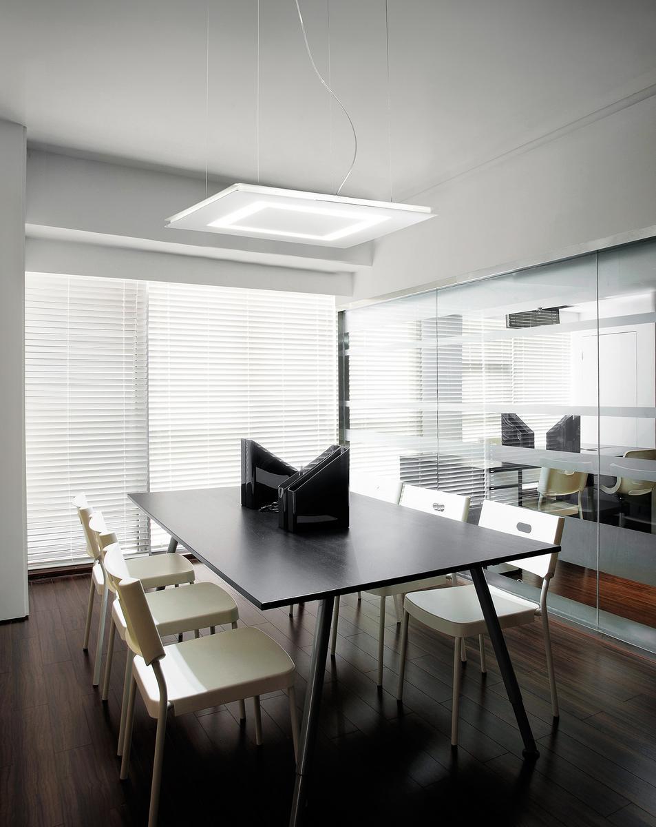 FLAT Direct-indirect light metal pendant lamp