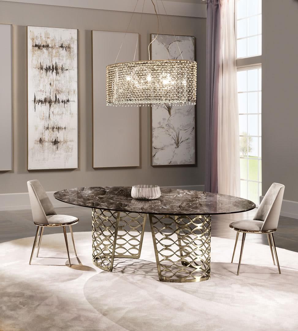 ISIDORO Oval marble table