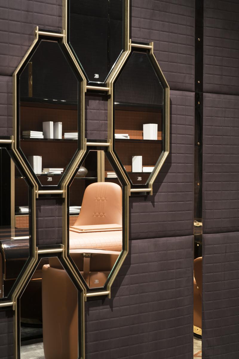 TWIN COMPOSITION 1 Wall mirror with metal frame