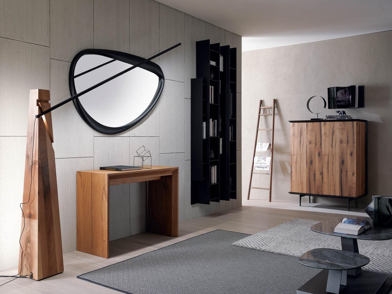 BRERA Wooden highboard with sliding doors