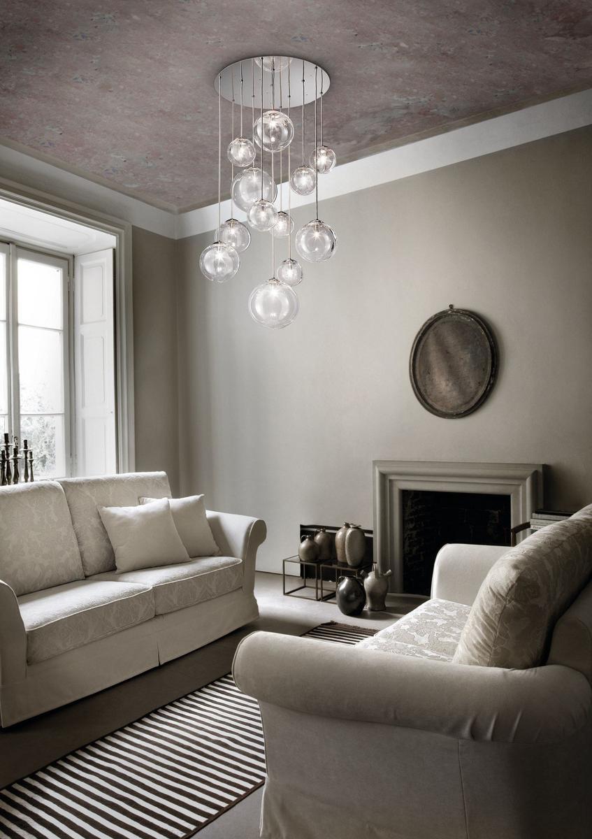 PUPPET SP R Direct light blown glass pendant lamp