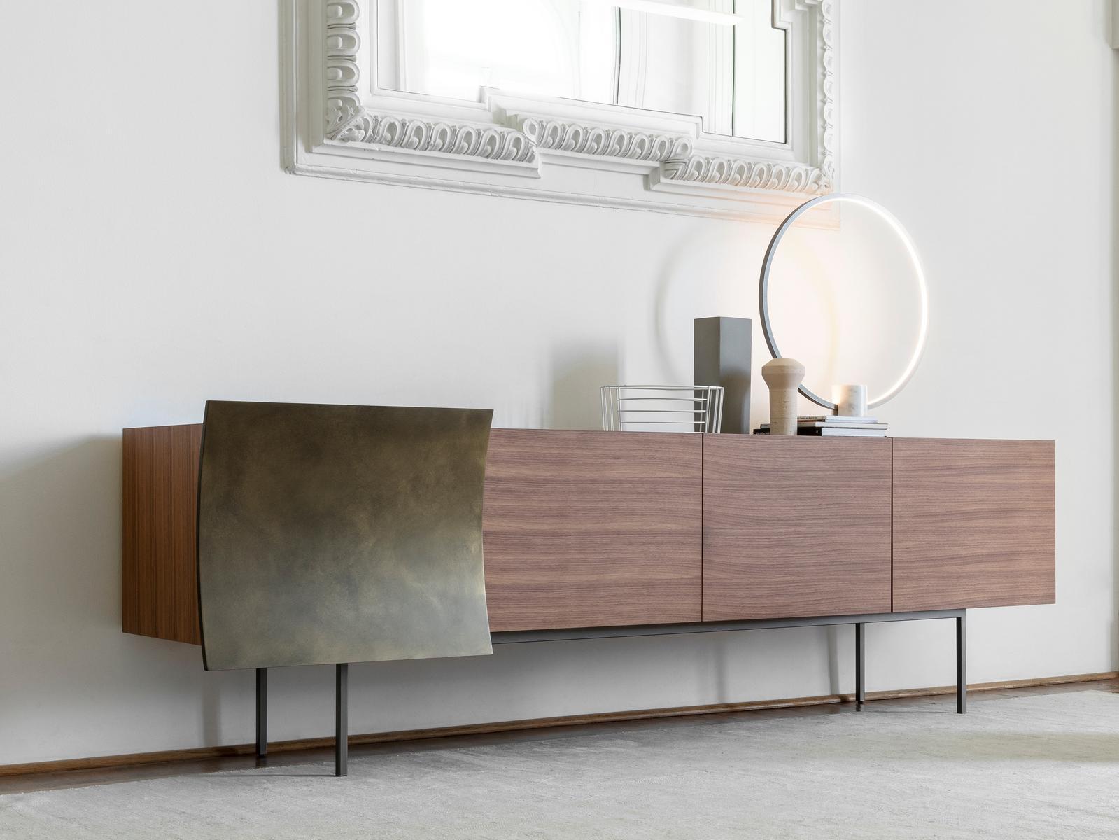 BILBAO Canaletta walnut sideboard with doors