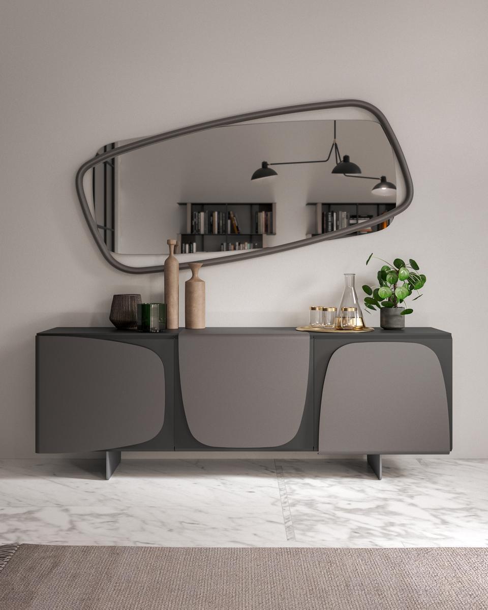 GOLDEN WOOD Rectangular wall-mounted mirror