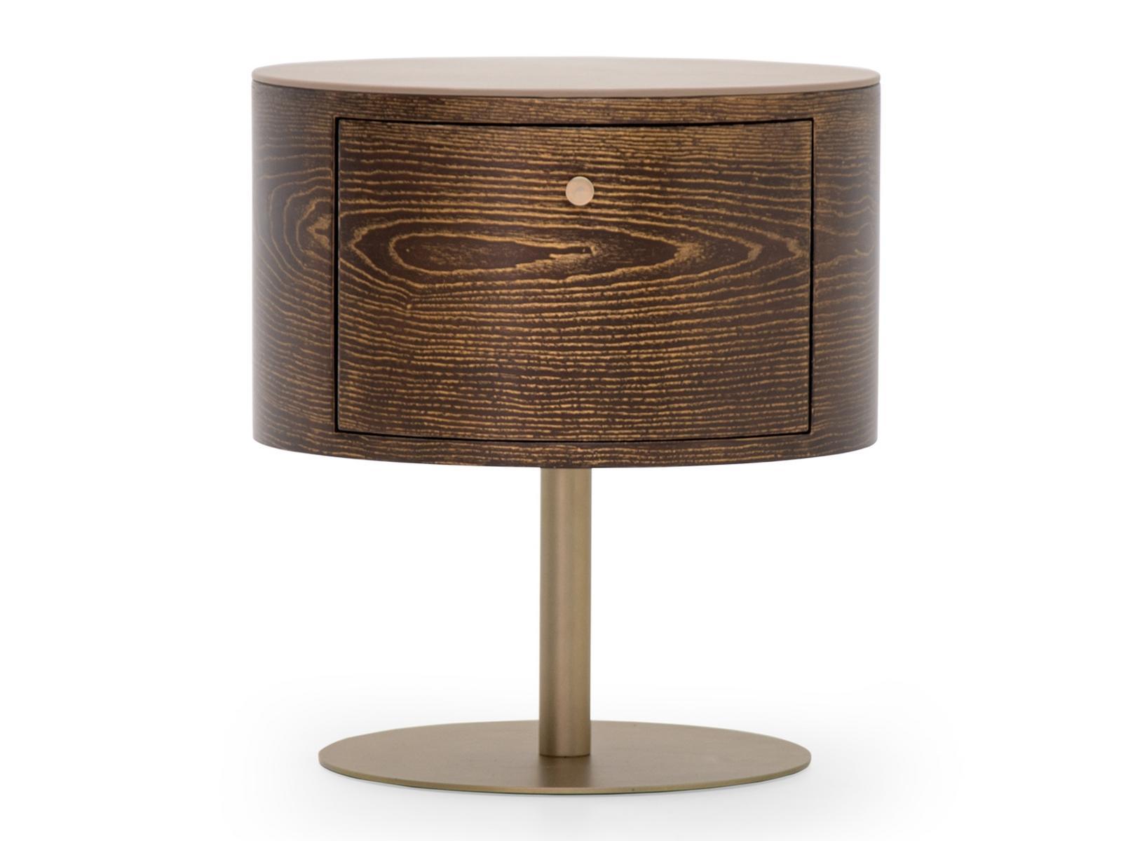 OVERSEAS Round ash bedside table