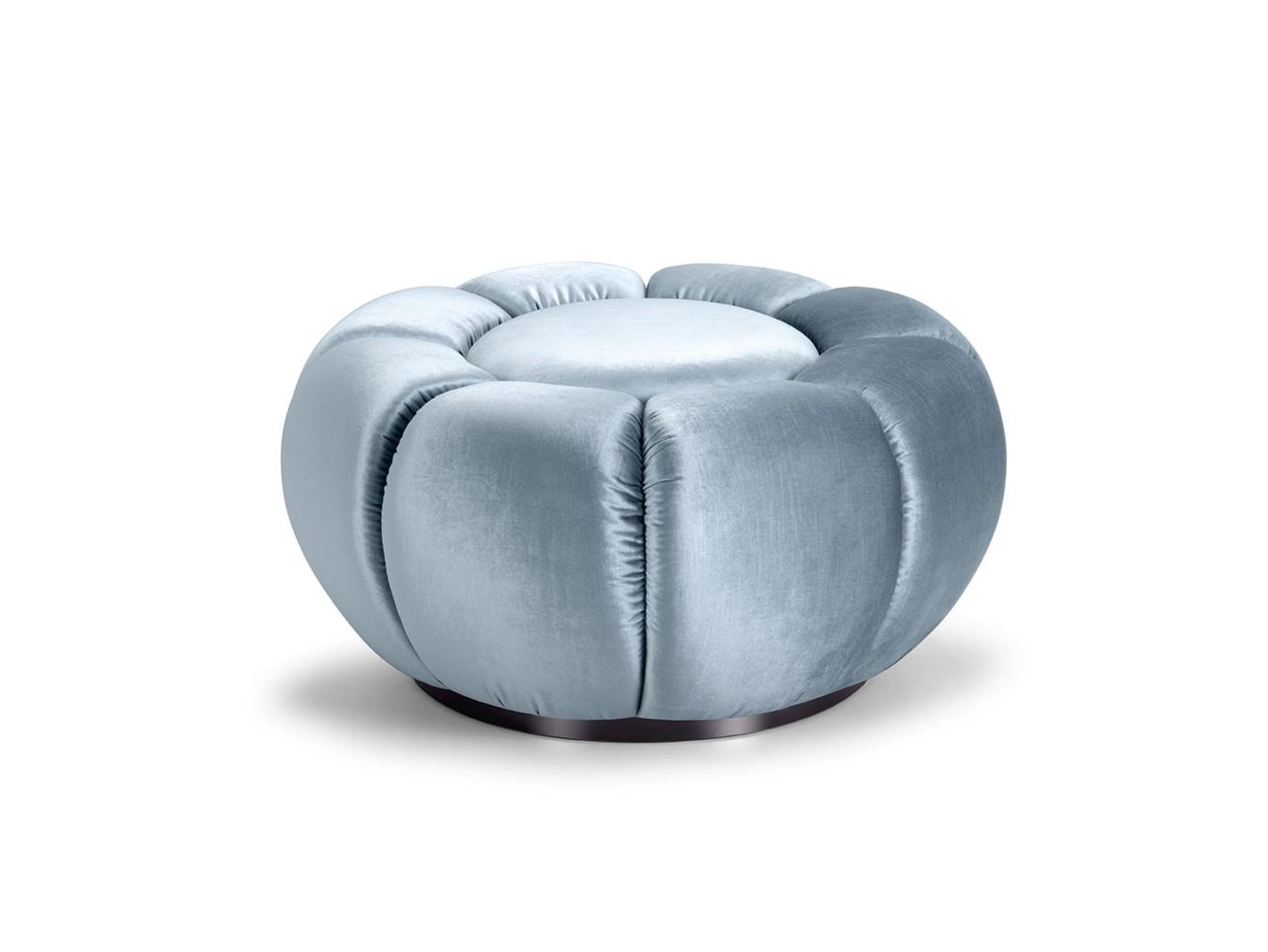 ARKE Upholstered round fabric pouf