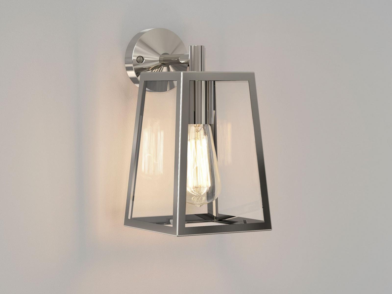 CALVI Glass and steel outdoor wall lamp