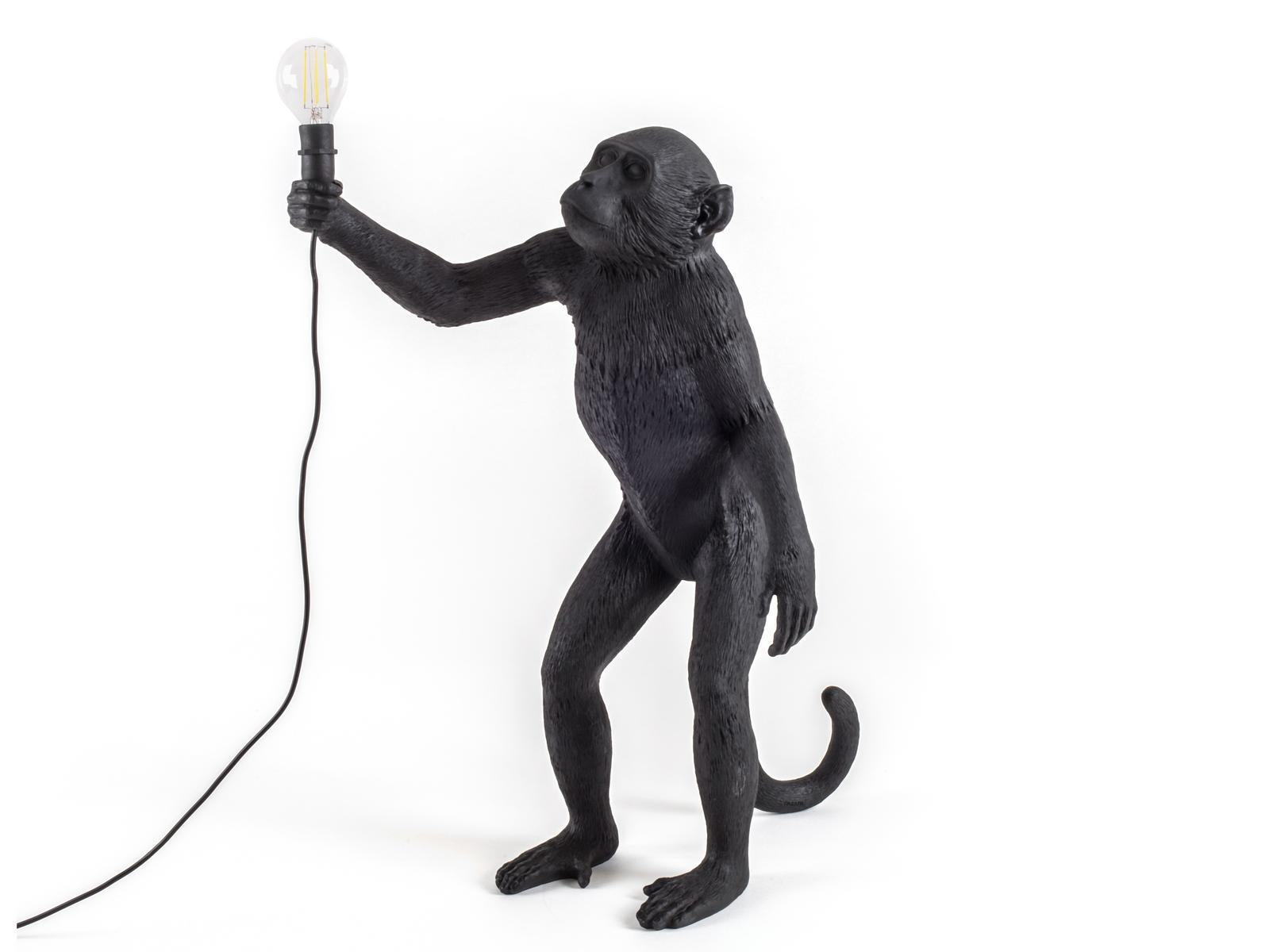 THE MONKEY LAMP BLACK STANDING LED resin floor lamp
