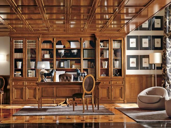 TORINO Wall-mounted custom cherry wood bookcase