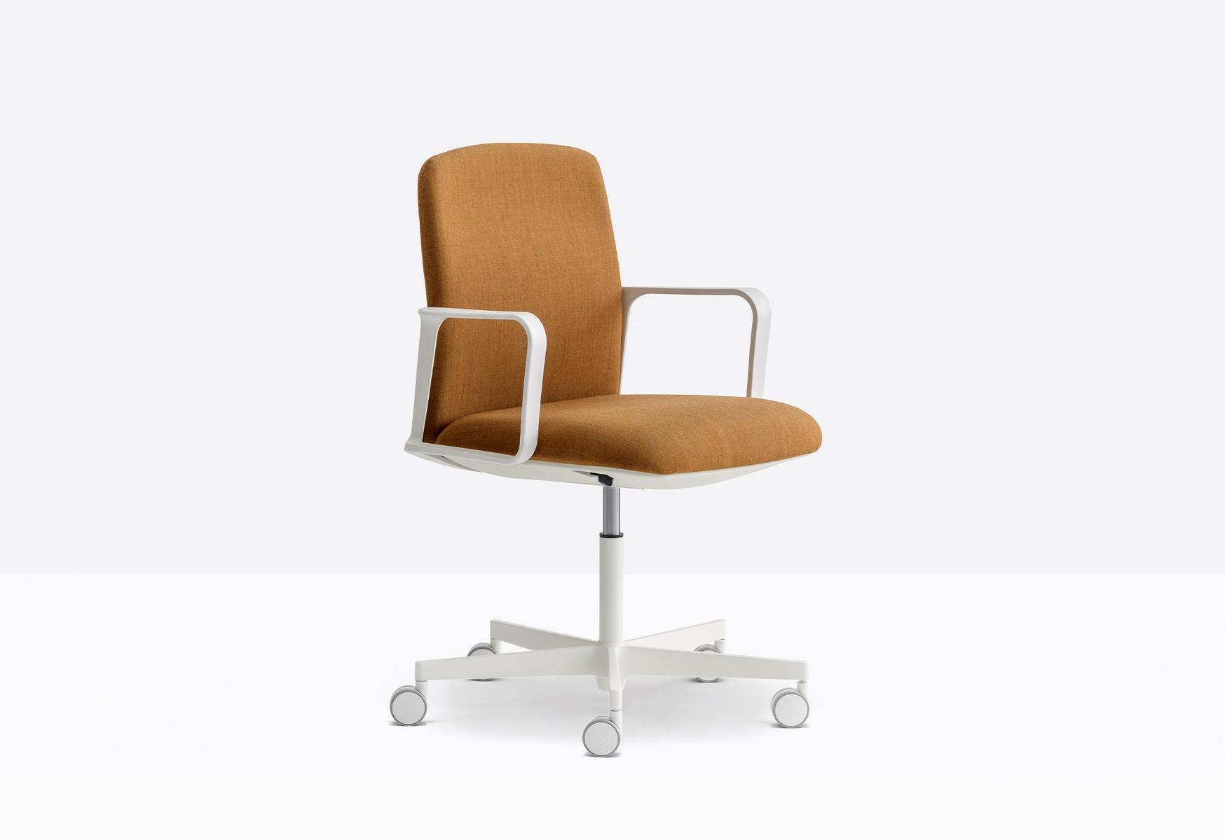 TEMPS LOW BACK 3766 Height-adjustable fabric office chair with castors