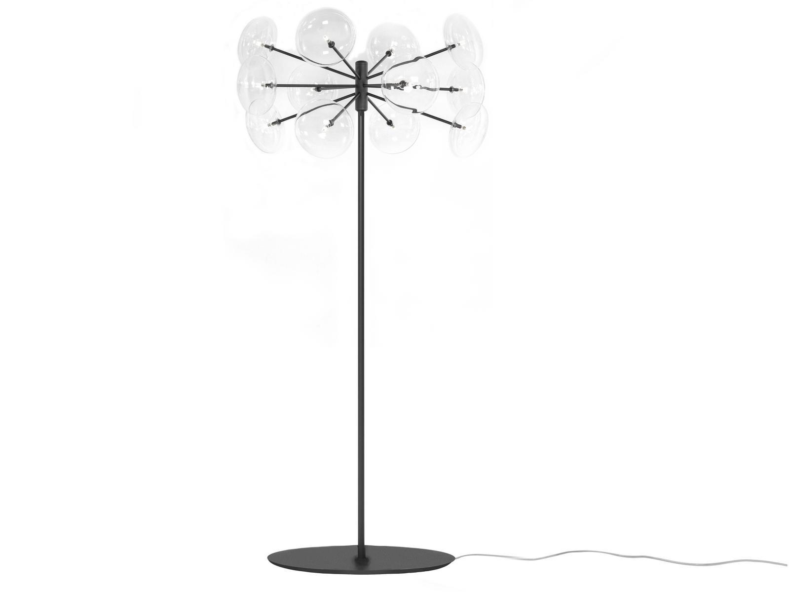 BREATH Crystal floor lamp with metal base