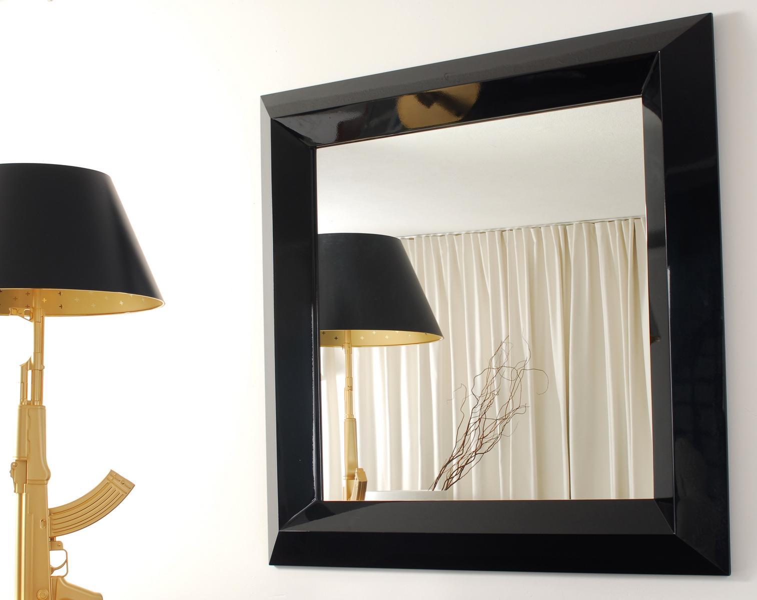 BRONX Square framed mahogany mirror