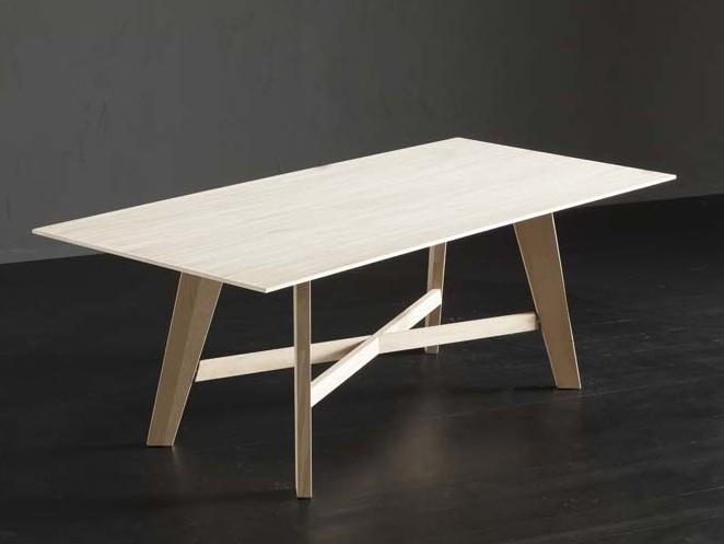 BARCELLONA + PECHINO Rectangular wooden dining table