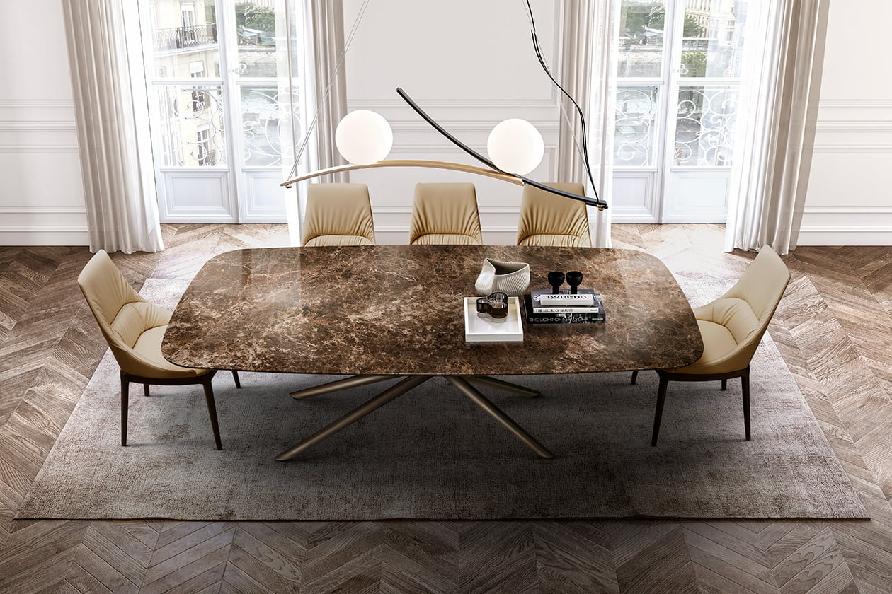 BALY MARBLE Oval stone table in a modern style
