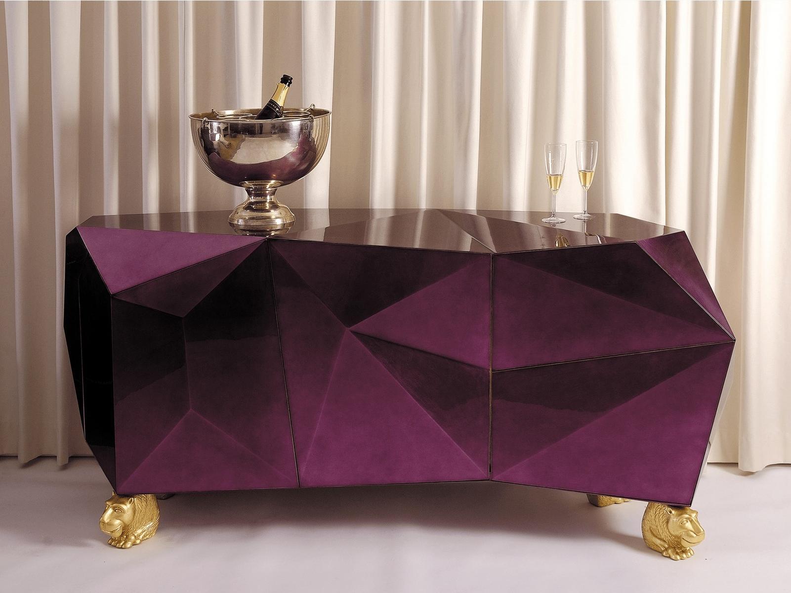 DIAMOND AMETHYST Wooden sideboard with doors