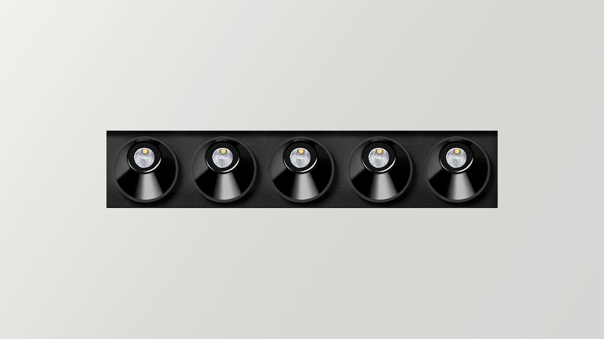 BLACK FOSTER ASYMMETRIC CUSTOM Ceiling mounted aluminium linear lighting profile for downlights