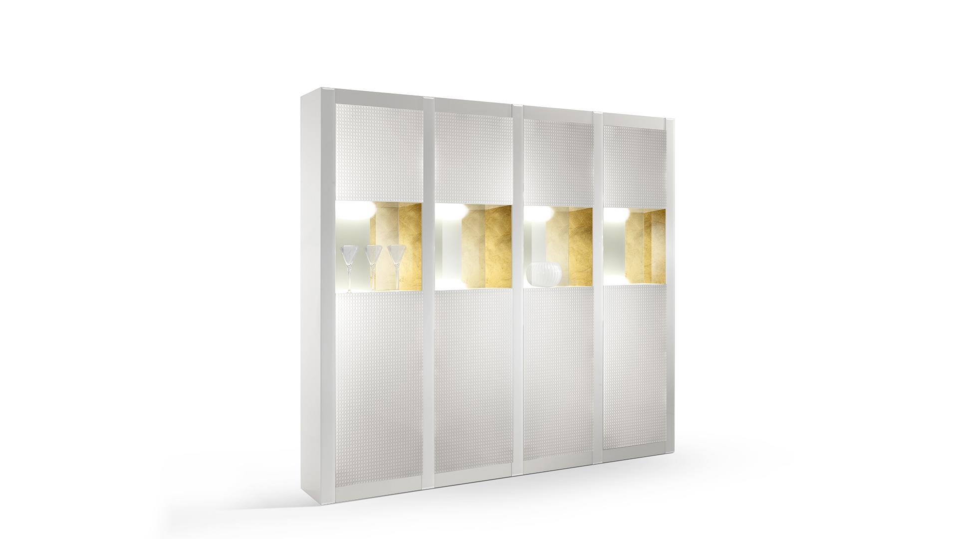 DIAMANTE Glass highboard with integrated lighting