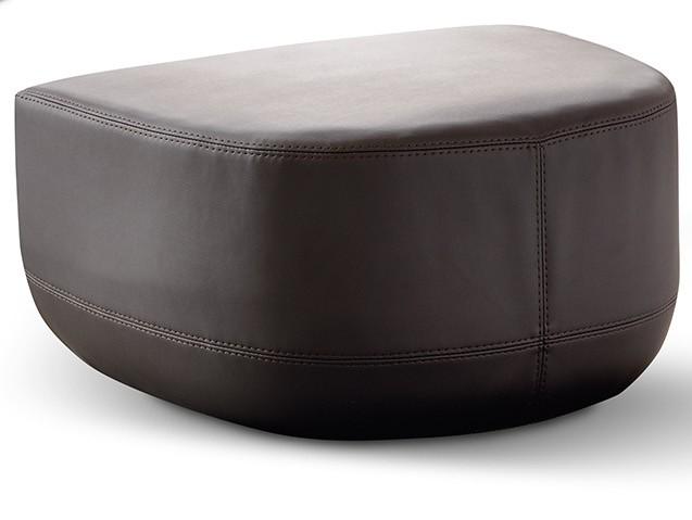 CUCCIA Leather pouf with removable lining