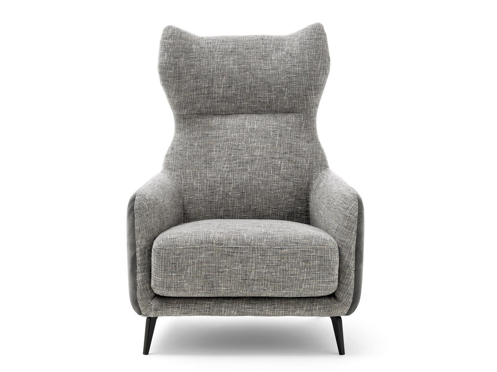 DUFFLÉ Wing fabric armchair with armrests