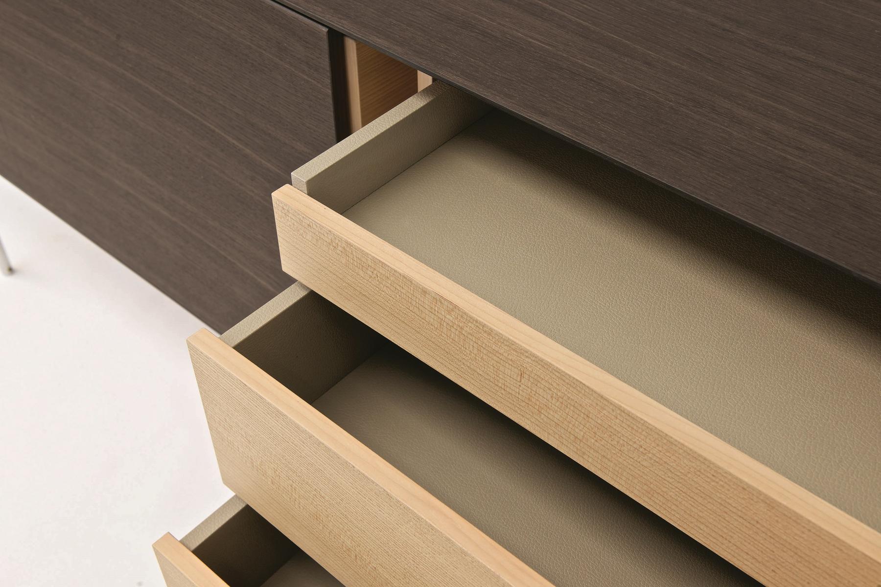 LINEA Suspended oak sideboard with doors