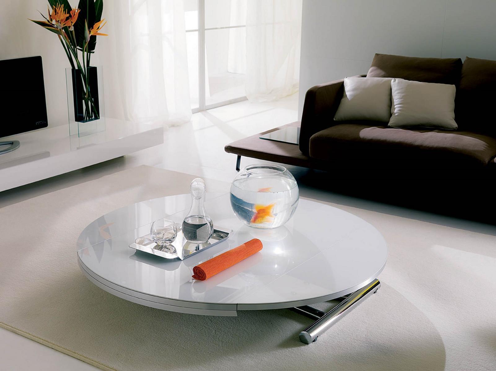 GLOBE CR Height-adjustable crystal coffee table