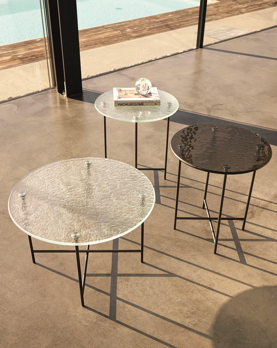 NEMU Low round metal coffee table for living room