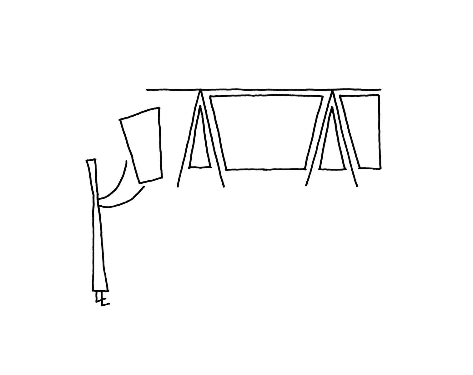 EASEL Wooden sideboard