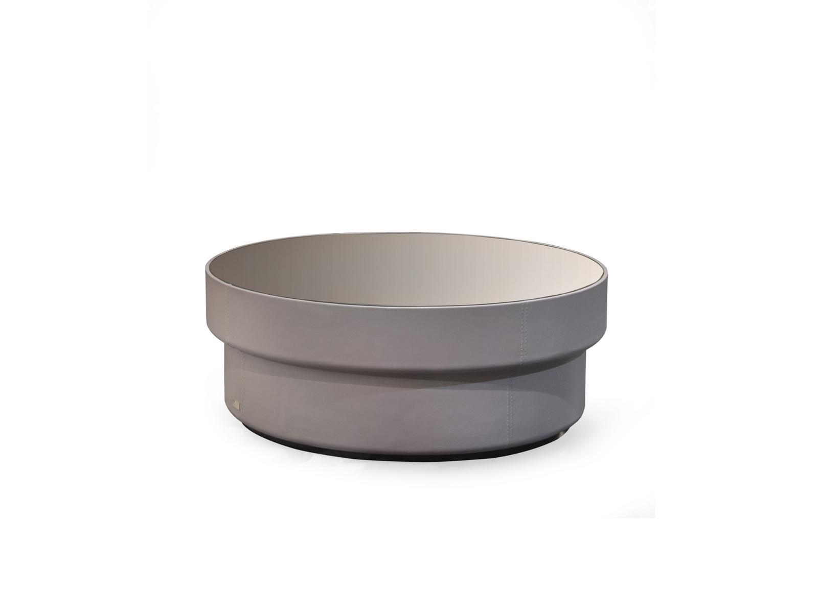 COIL Round mirrored glass coffee table