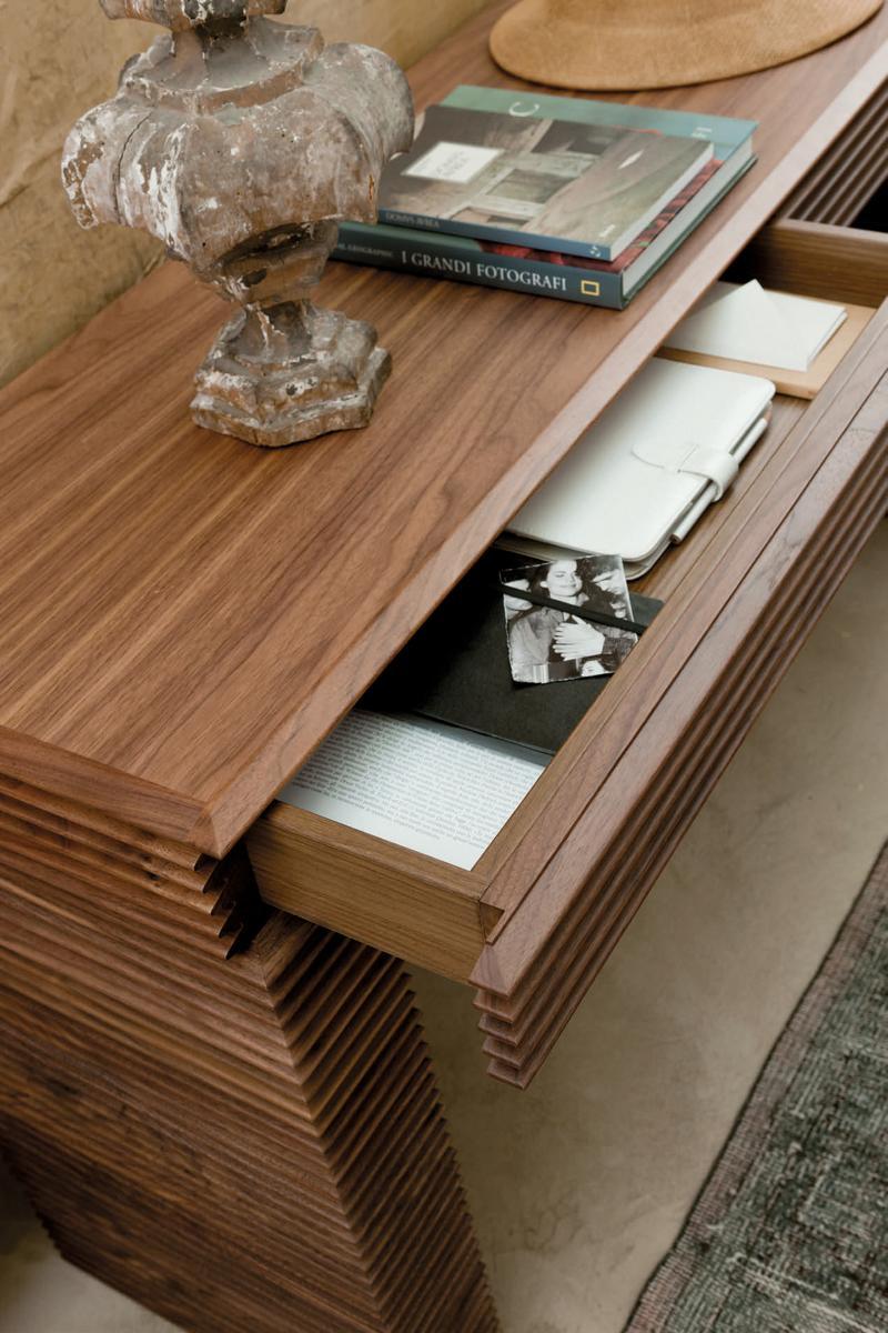 LINKA Walnut console table with drawers