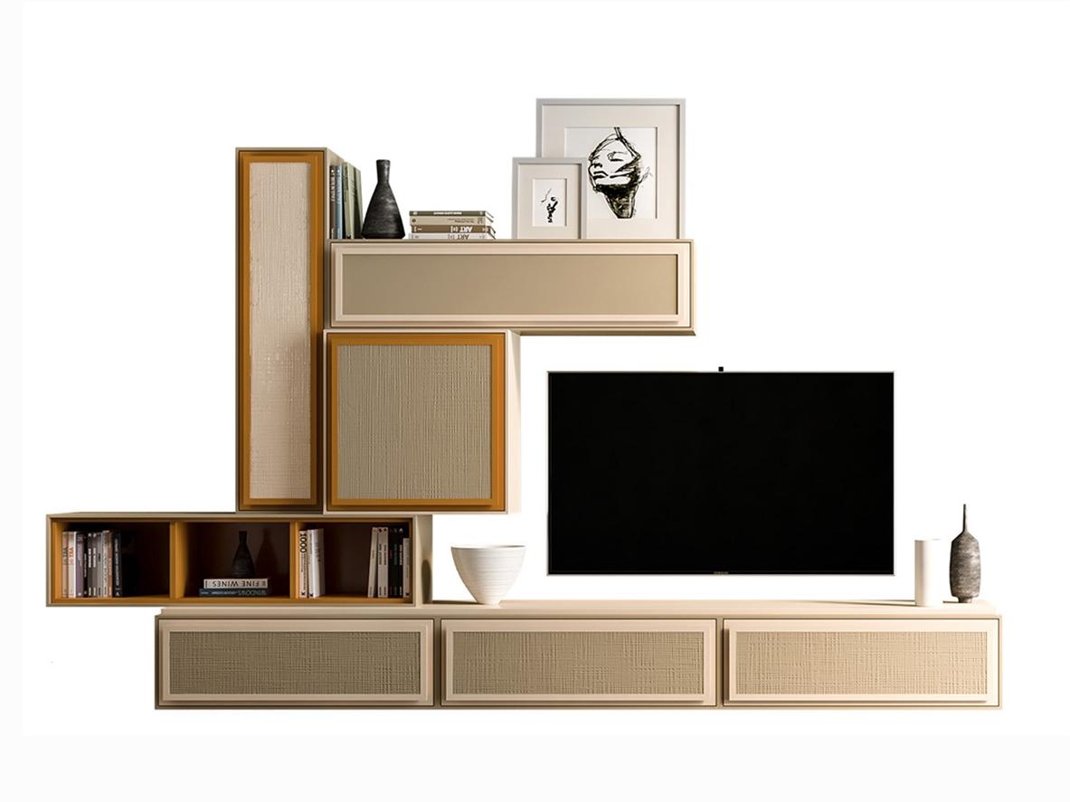 PR.864.5 Sectional wooden TV wall system