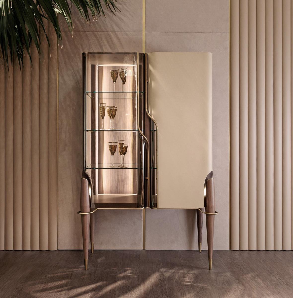 MELTING LIGHT Wooden display cabinet