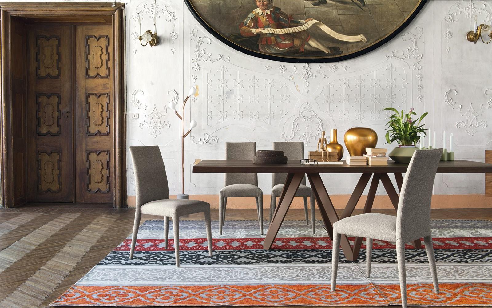 CARTESIO Rectangular wood veneer table