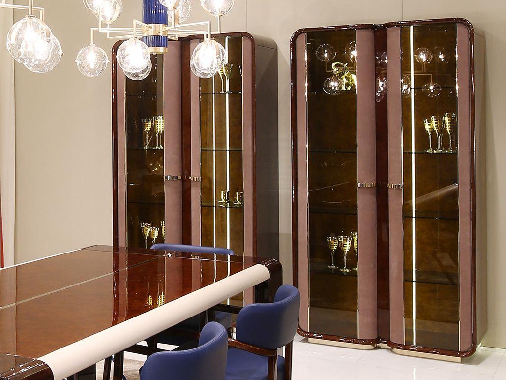 MADISON Wood and glass display cabinet