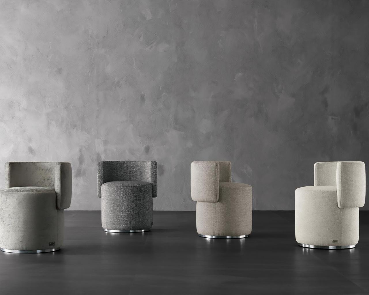 LOVE SEAT Fabric pouf in a luxury style