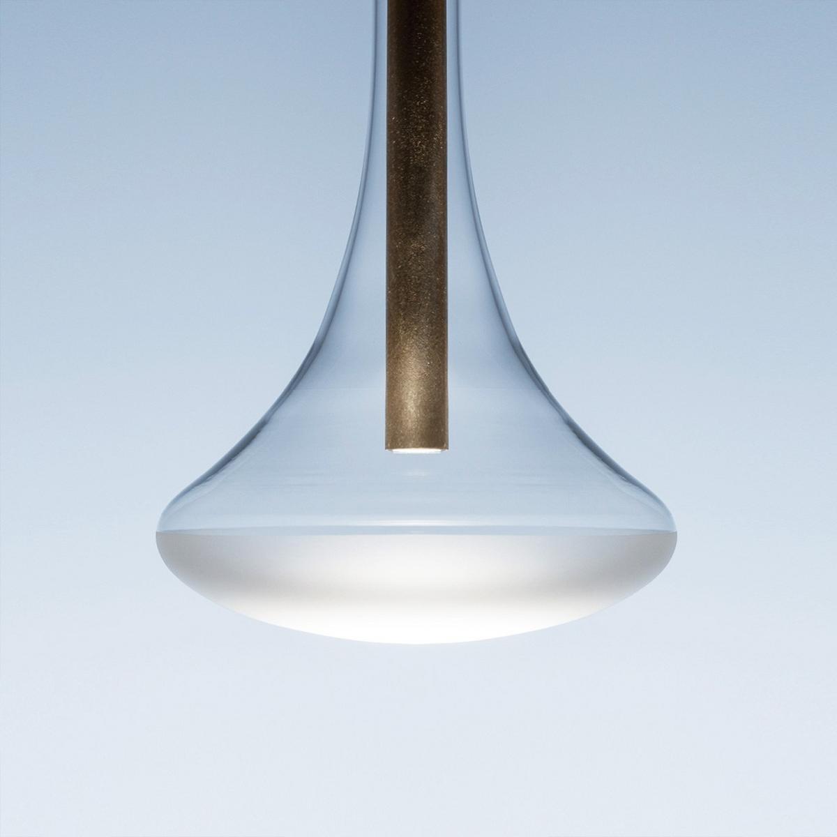 CATHODE LED glass and metal pendant lamp