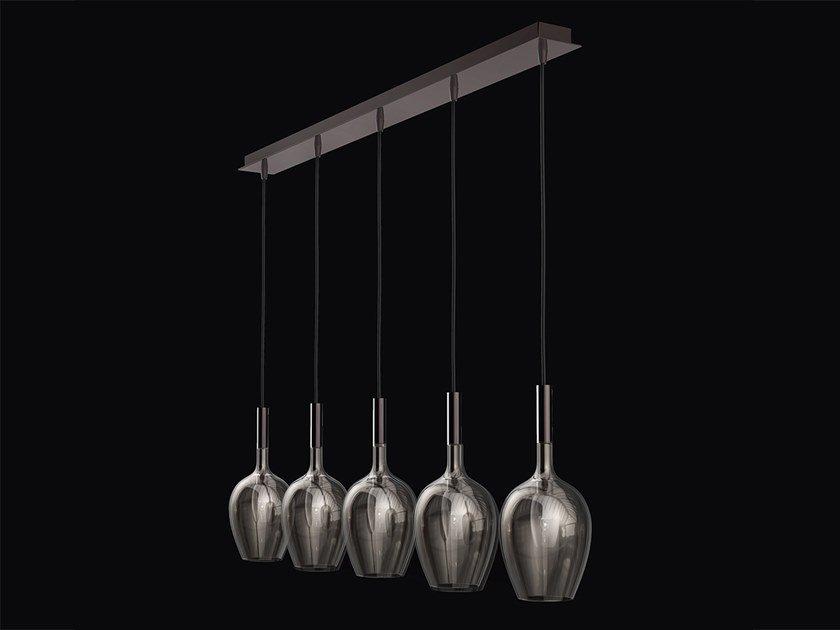 ROSÈ 3050/L5 LED blown glass pendant lamp