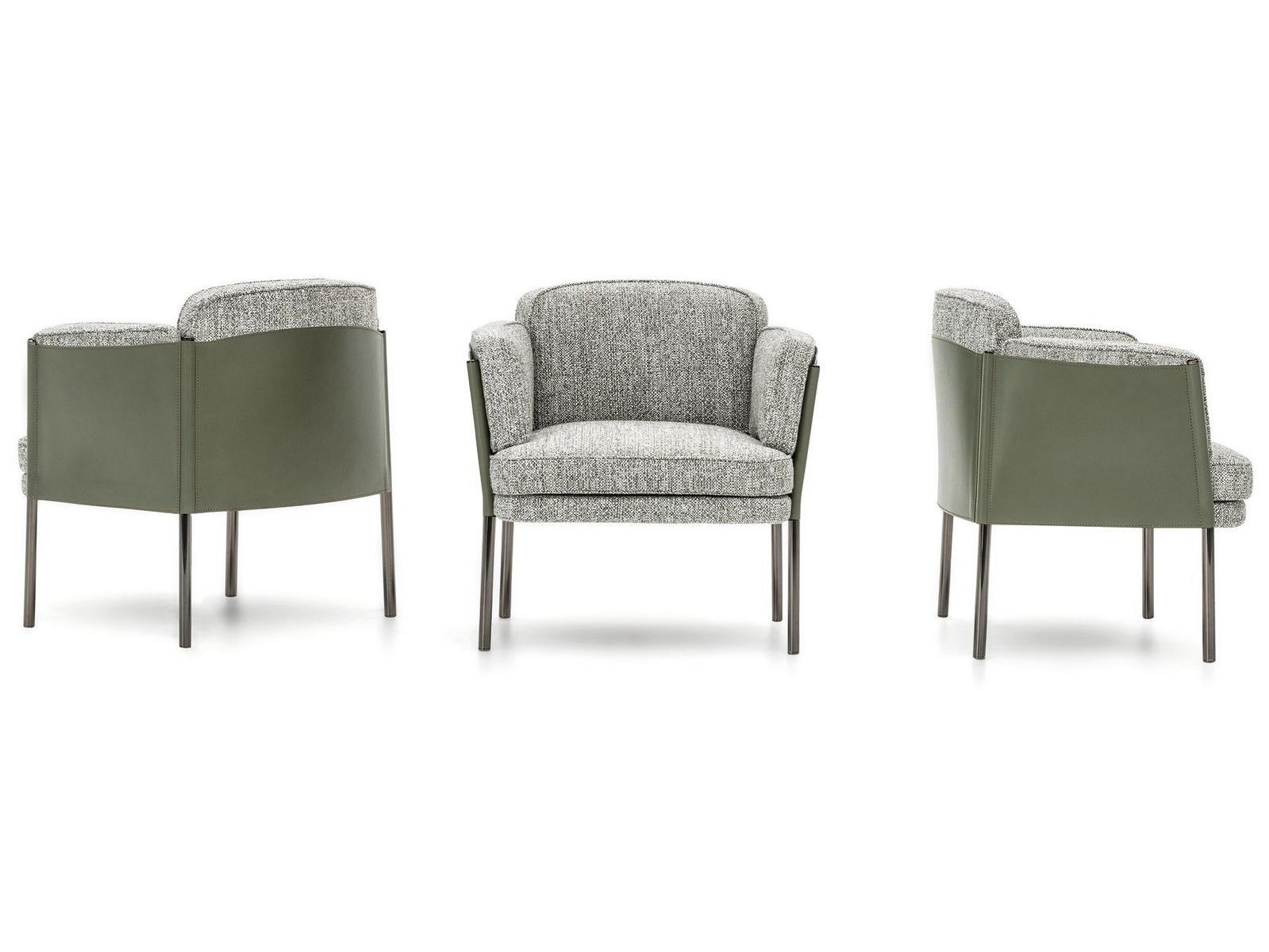 SHELLEY LOUNGE Fabric easy chair with armrests