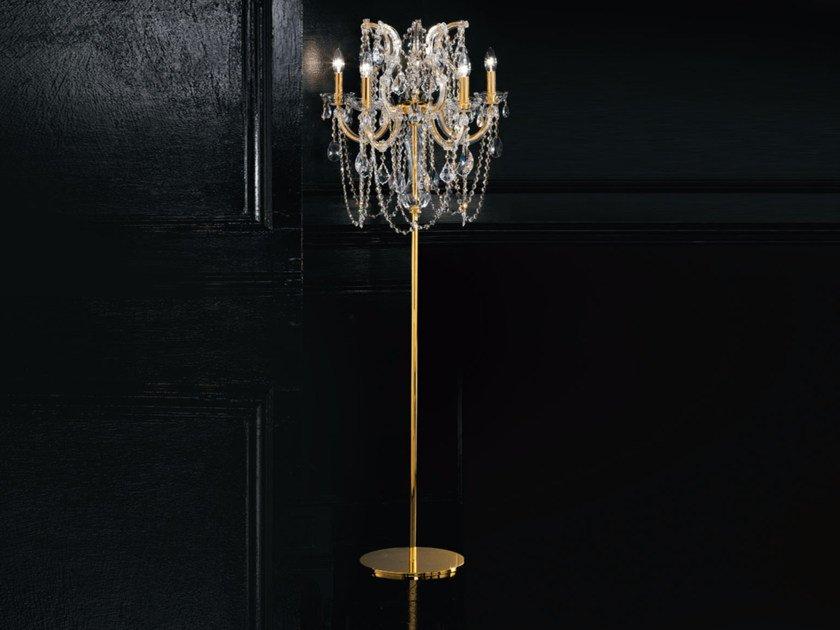 MARIA TERESA VE 938 STL5 Incandescent metal floor lamp with crystals