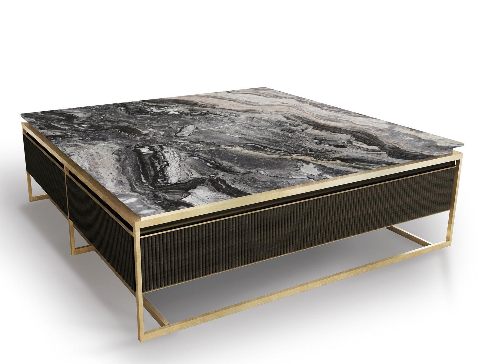 BANNER Low marble coffee table for living room