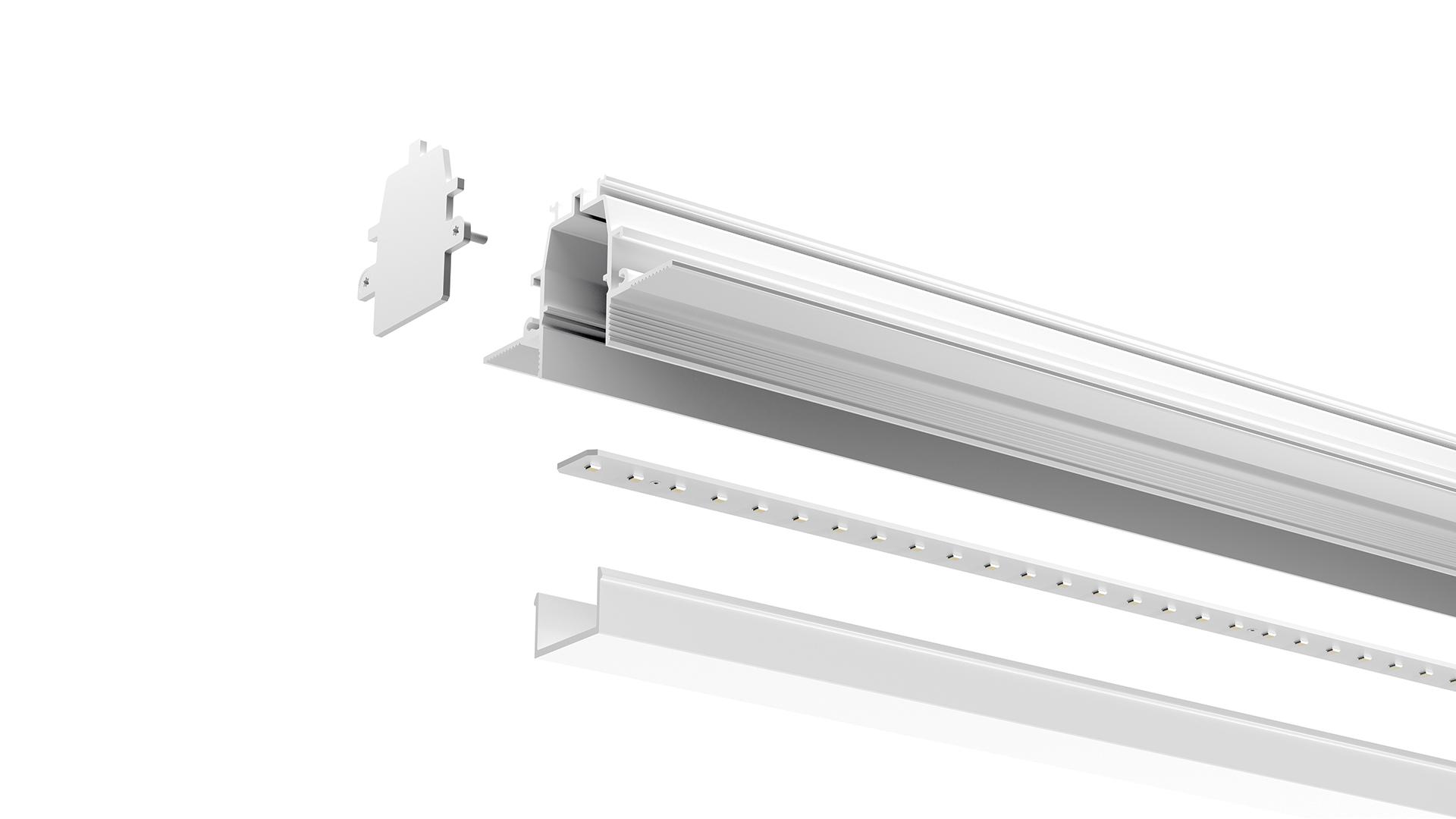 BRIGHT LINE Aluminium linear lighting profile for LED modules