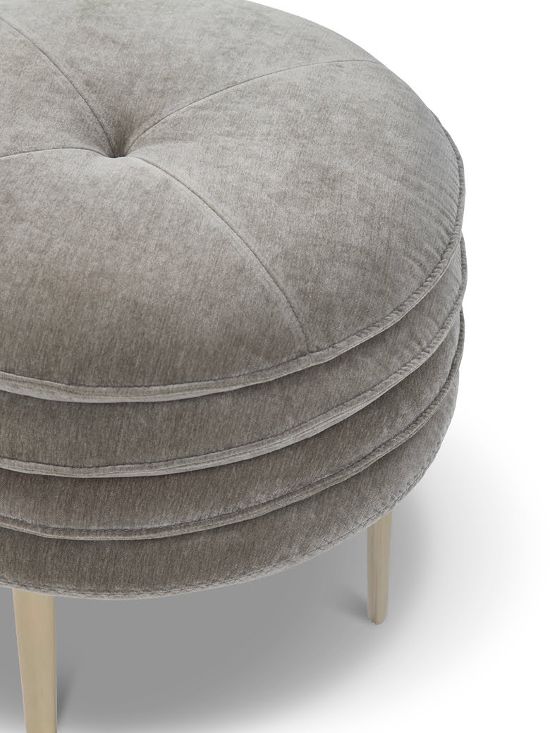 MATER FAMILIAS Stylish, multi-layered Mater Familias poufs offer comfort, practicality, and versatility for any room, enhancing space with a unique design accent.